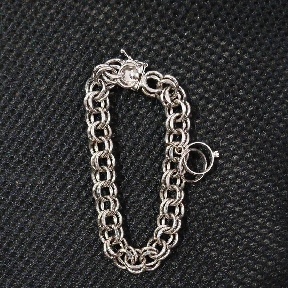 Chunky Silver Charm Bracelet